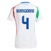 Camiseta Italia Alessandro Buongiorno #4 Visitante Equipación para mujer Eurocopa 2024 manga corta